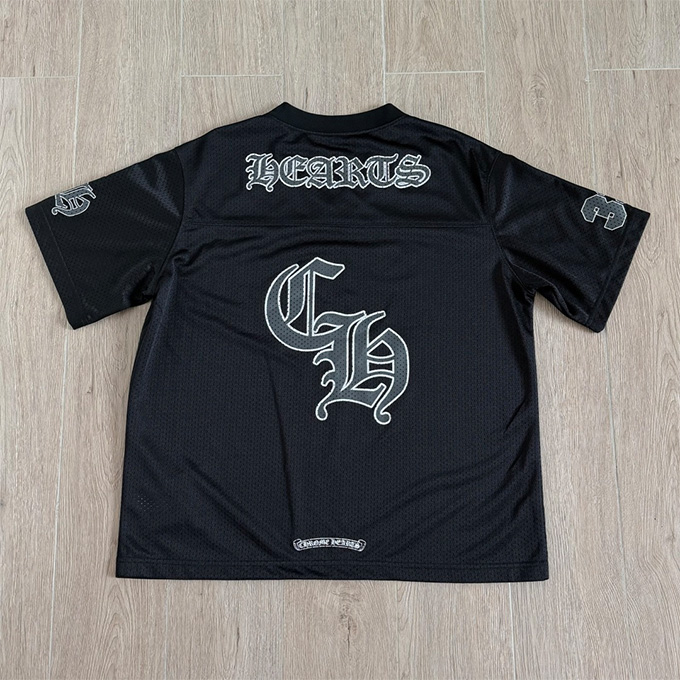 chrome hearts double layer mesh football jersey t-shirt